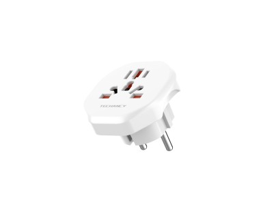 Techancy Adaptador De Viagem Branco MB2500, 2500w (M�x.) Ue Para Tomada Global Para Viagens Transfro