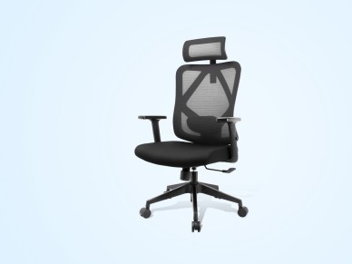 Techancy Black Computer Office Chair MD4901, Fabric Seat, Curved Lumbar Support, 3D Adjustable Angle