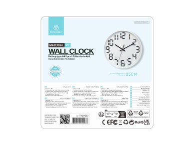 Reloj de pared Techancy ME2621, 25 cm de diámetro, grabado 3d, reloj silencioso para hogar, ofi