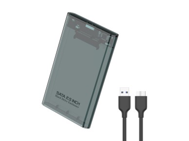 Techancy 2.5" SATA External HDD/SSD Enclosure Black MF1300, with Hi-Speed USB3.0, Portable