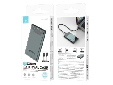 Techancy 2.5" SATA External HDD/SSD Enclosure Black MF1300, with Hi-Speed USB3.0, Portable