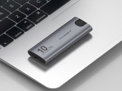 Techancy Caixa SSD M.2 NVMe port�til de alta velocidade MF1301 Cinza , 10 Gbps com USB-C, compat�vel