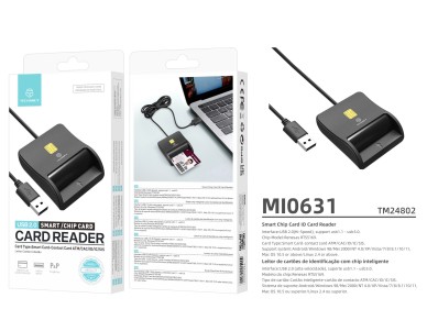 Techancy Leitor de cart�o inteligente MI0631, USB 2.0, suporta v�rios tipos, compat�vel com v�rios s