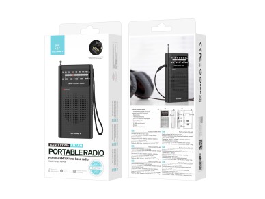 Techancy MJ2924 Radio portatil FM AM com sintonia manual entrada fone 3.5mm pilhas AA*2 nao incluida