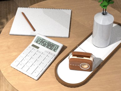 Techancy Calculadora de Mesa MK1166 12 D�gitos Dupla Energia Fun��o GT/MU ABS TM25001 Branco