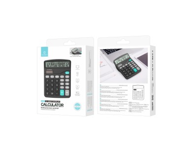 Techancy Calculadora de Mesa MK1167 12 D�gitos Dupla Energia Fun��o GT/MU ABS TM25002 Preto