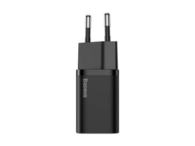 Carregador de parede Baseus Super Si PD 25W 1x USB-C preto + USB-C - cabo USB-C