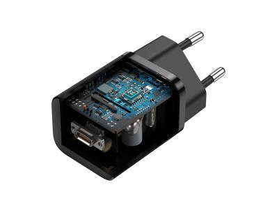 Carregador de parede Baseus Super Si PD 25W 1x USB-C preto + USB-C - cabo USB-C