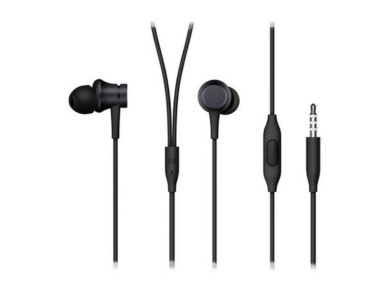 Fones de ouvido intra-auriculares b�sicos Xiaomi Mi com microfone, conector de 3,5 mm, pretos.