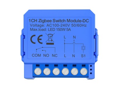 M�dulo de interruptor ZigBee inteligente de 1 canal Avatto ZWSM16-DC-1 con contacto CC libre de tens