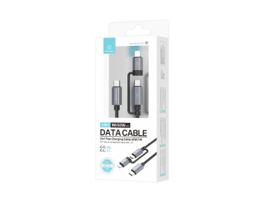 Cable de carga r�pida Techancy TB1743 2 en 1 de 1 m, USB-C a USB-C de 60 W y USB-C a Lightning de 27