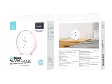 Techancy Mini despertador de mesa ME2624 silencioso n�meros grandes espelho HD corpo ABS port�til pa