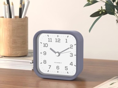 Reloj despertador de escritorio silencioso Techancy Mini ME2623, n�meros grandes, espejo HD, cuerpo 