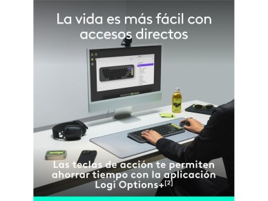 Teclado logitech pop icon keys inalambrico grafito - verde