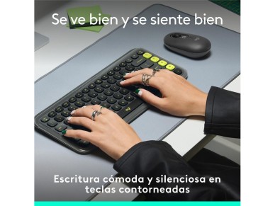 Teclado logitech pop icon keys inalambrico grafito - verde