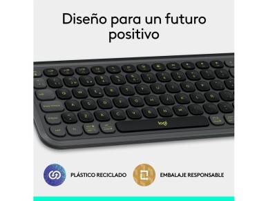 Teclado logitech pop icon keys inalambrico grafito - verde