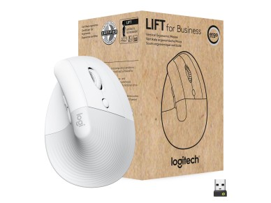 Mouse raton vertical logitech lift for business 6 botones 4000 dpi wireless inalambrico blanco hueso