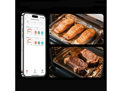 Meatmeet X Pro Kitchen Thermometer with Bluetooth/WiFi App for Grill, Oven, Smoker - Black