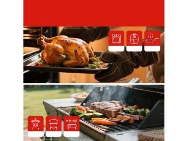 Meatmeet X Pro Kitchen Thermometer with Bluetooth/WiFi App for Grill, Oven, Smoker - Black