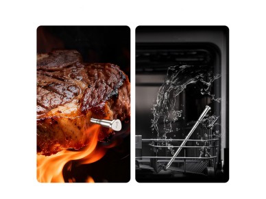 Meatmeet X Pro Kitchen Thermometer with Bluetooth/WiFi App for Grill, Oven, Smoker - Black