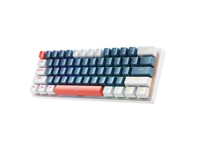 Teclado mecânico para jogos com fio Machenike K500-B61 com retroiluminação e switch azul - Azul e br Teclado mecânico para jogos com fio Machenike K500-B61 com retroiluminação e switch azul - Azul e br