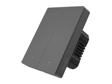 Smart WiFi wall switch SONOFF M5-2C-80 (2-channel, for frame, graphite)