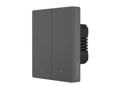 Smart WiFi wall switch SONOFF M5-2C-80 (2-channel, for frame, graphite)