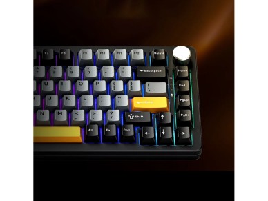 Machenike K600-B82W Wireless Mechanical Backlit Gaming Keyboard GR Silver Switch - Black