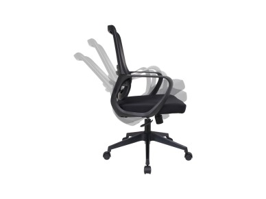 Silla de oficina Techancy MD4900 negra. Asiento de tela. Soporte lumbar curvo. Altura y ángulo 