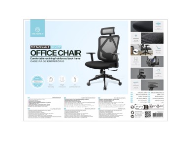 Silla de oficina Techancy MD4901 negra para computadora, asiento de tela, soporte lumbar curvo, Silla de oficina Techancy MD4901 negra para computadora, asiento de tela, soporte lumbar curvo,