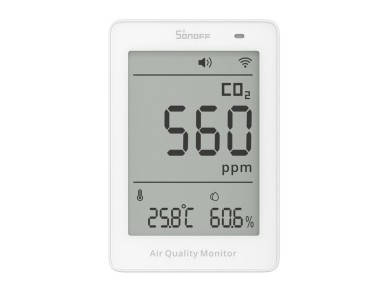 Sonoff AirGuard CO2 SAWF-08P - Medidor de Qualidade do Ar com Wi-Fi e Tela LCD