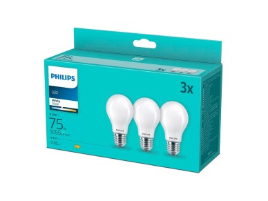 L�mpada led de filamento mate - e27 - 8,5 w (equiv. 75 w) - 1055 lm - 3000 k - luz quente - pack 3 u