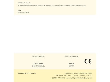 Aplique solar quadrado, ip 44 1,5w, 200im 2700k, luz quente, medidas: 10,5x4,6x13,6cm. philips Aplique solar quadrado, ip 44 1,5w, 200im 2700k, luz quente, medidas: 10,5x4,6x13,6cm. philips