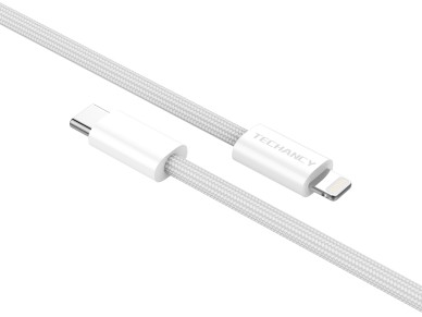 Techancy PD Data Cable TB1764, 25W, 1m White, USB-C to Lightning, Compatible with iPhone 8/XS/11-14, Techancy PD Data Cable TB1764, 25W, 1m White, USB-C to Lightning, Compatible with iPhone 8/XS/11-14,