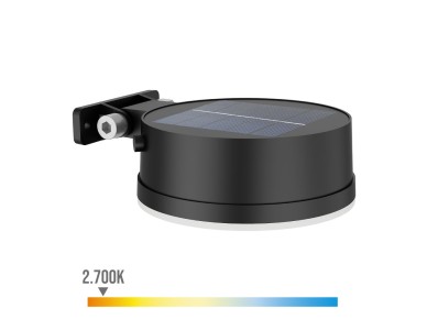 Aplique solar redondo, ip 44 1,5w, 200im 2700k, luz quente, medidas: 11,2x4,6x14,1cm. philips