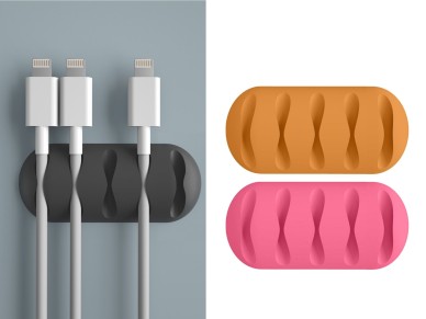 Techancy Cable Support, TZ6294, 2 units, cable organizer, orange + pink
