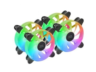 Pacote com 3 ventoinhas Mars Gaming MF-4A/ 12cm/ ARGB/ Pretas Pacote com 3 ventoinhas Mars Gaming MF-4A/ 12cm/ ARGB/ Pretas