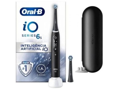 Escova de dentes Braun Oral-B iO 6 / Inclui 2 cabe�as de escova de substitui��o / Preta