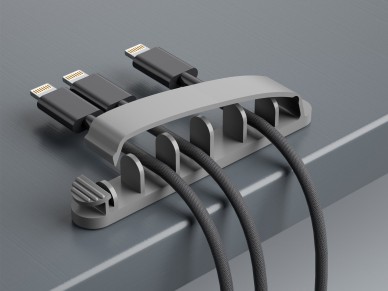 Soporte para bridas Techancy, TZ6291, paquete de 3, f�cil de abrir y cerrar para guardar cables, gri