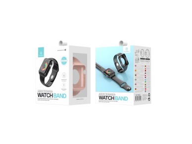 Techancy KC2112 Fully Adhesive Watch Band, Compatible with Apple Watch 42-44 mm, Pink Techancy KC2112 Fully Adhesive Watch Band, Compatible with Apple Watch 42-44 mm, Pink