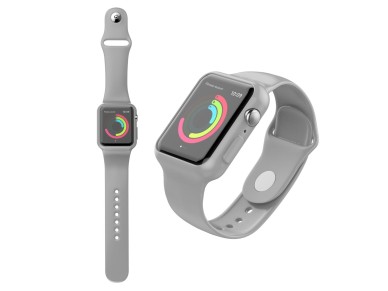 Fully adhesive watch band for Techancy watch, KC2112, compatible with Apple Watch 38-40 mm, gray. Fully adhesive watch band for Techancy watch, KC2112, compatible with Apple Watch 38-40 mm, gray.