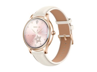 Rel�gio inteligente COLMI L28 (Dourado + pulseira de couro dourada)