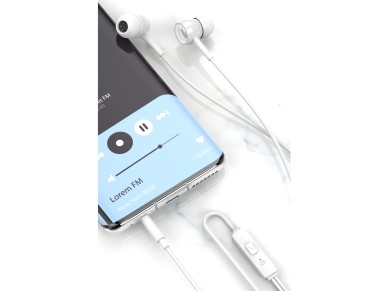 Techancy In-Ear Headphones with White Wires 1.2 M TD8057, 3.5 Mm Jack Compatible with Mobile Phones/ Techancy In-Ear Headphones with White Wires 1.2 M TD8057, 3.5 Mm Jack Compatible with Mobile Phones/