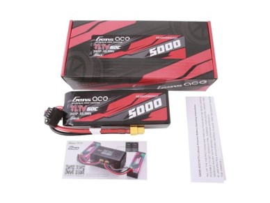 Bateria LiPo Gens ace G-Tech 5000mAh 11.1V 60C 3S1P de tamanho curto com conector XT60 Bateria LiPo Gens ace G-Tech 5000mAh 11.1V 60C 3S1P de tamanho curto com conector XT60