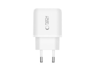 Cargador de pared Tech-Protect NCA45W-GAN de 2 puertos USB-C/USB-A de 45 W - Blanco Cargador de pared Tech-Protect NCA45W-GAN de 2 puertos USB-C/USB-A de 45 W - Blanco
