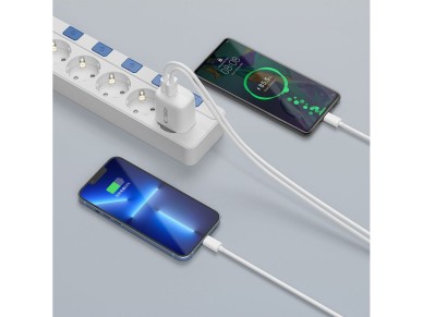 Cargador de pared Tech-Protect NCA45W-GAN de 2 puertos USB-C/USB-A de 45 W - Blanco Cargador de pared Tech-Protect NCA45W-GAN de 2 puertos USB-C/USB-A de 45 W - Blanco