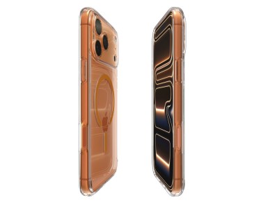 Funda Spigen Ultra Hybrid MagSafe para iPhone 17 Pro - Naranja transparente