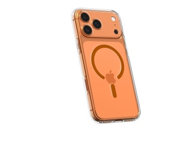 Funda Spigen Ultra Hybrid MagSafe para iPhone 17 Pro - Naranja transparente