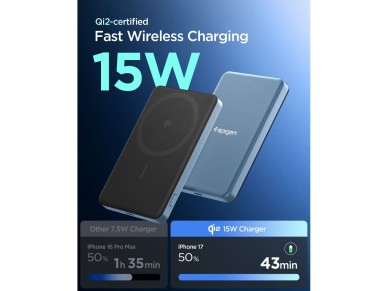 Spigen EA2205MQ Essential MagSafe 5000MAH 22.5W QI2 Power Bank - Navy Blue Spigen EA2205MQ Essential MagSafe 5000MAH 22.5W QI2 Power Bank - Navy Blue