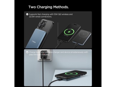 Spigen EA2205MQ Essential MagSafe 5000MAH 22.5W QI2 Power Bank - Navy Blue Spigen EA2205MQ Essential MagSafe 5000MAH 22.5W QI2 Power Bank - Navy Blue
